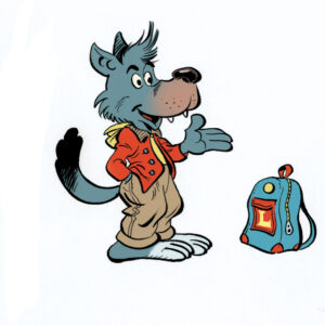 leu avec sac a dos