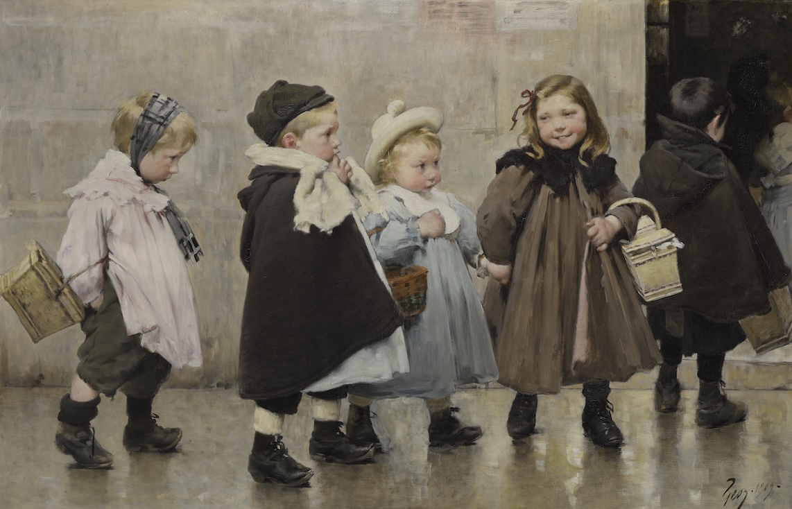Henri Jules Jean Geoffroy (1853-1924) - L’arrivée à l’école, 1909<br />
Photographie ©Alain Leprince Roubaix, musée La Piscine